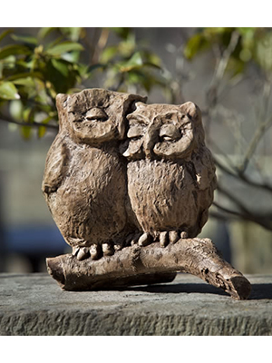 Owl Honeymoon Statue Cast Stone