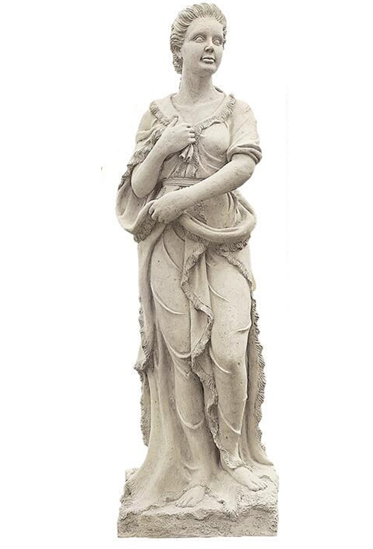 Four Seasons - Lady Winter Statue With Base