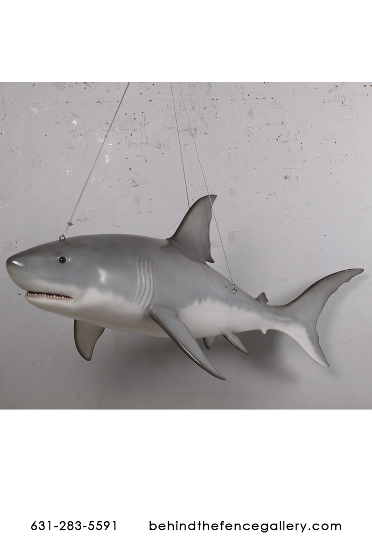 Hanging Great White Shark Statue