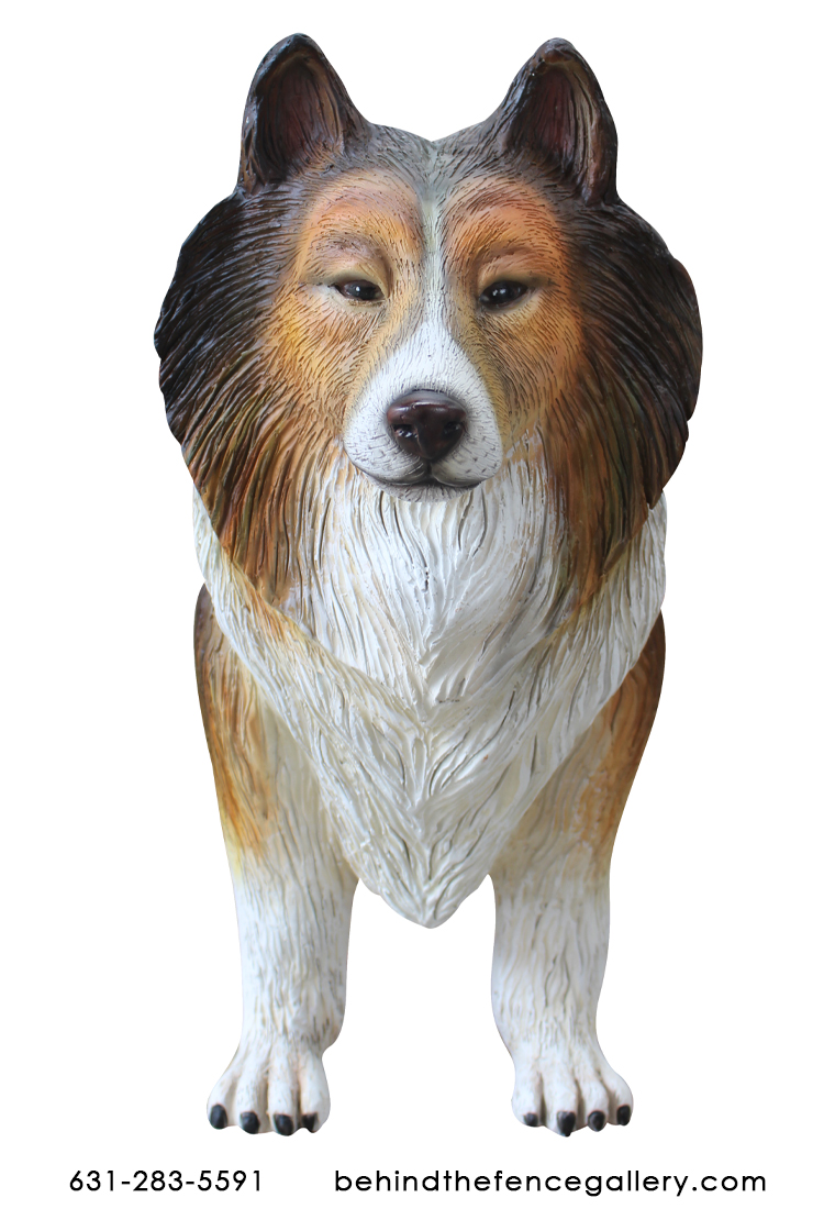 collie dog statue