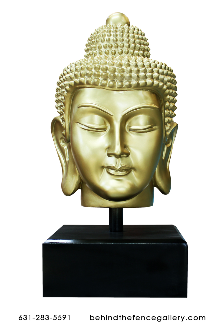 Gold Buddha Head on Base