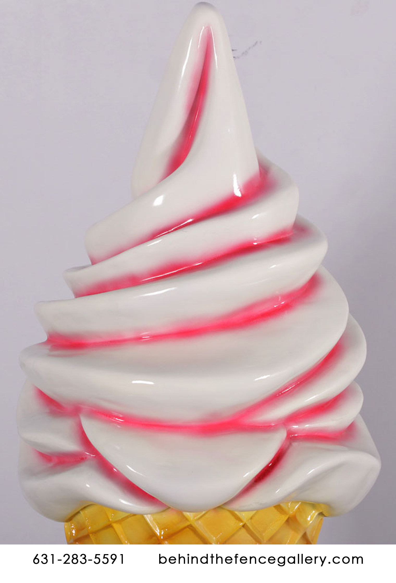 Soft Serve Vanilla Ice Cream Twist Cone on Base Statue - Click Image to Close