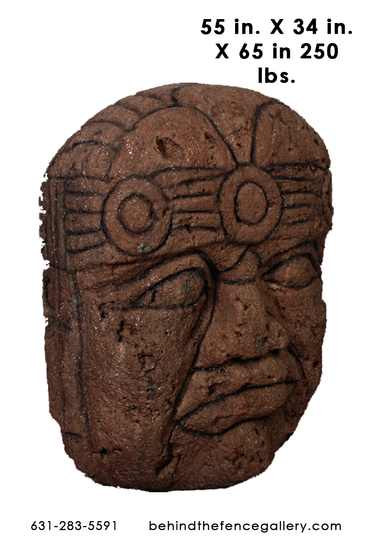Grand Olmec Head Statue - Click Image to Close
