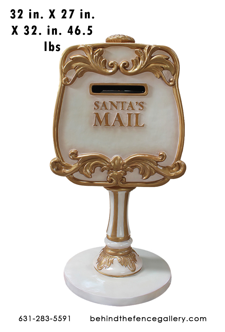 Santa's Mailbox (White/Gold) - Click Image to Close