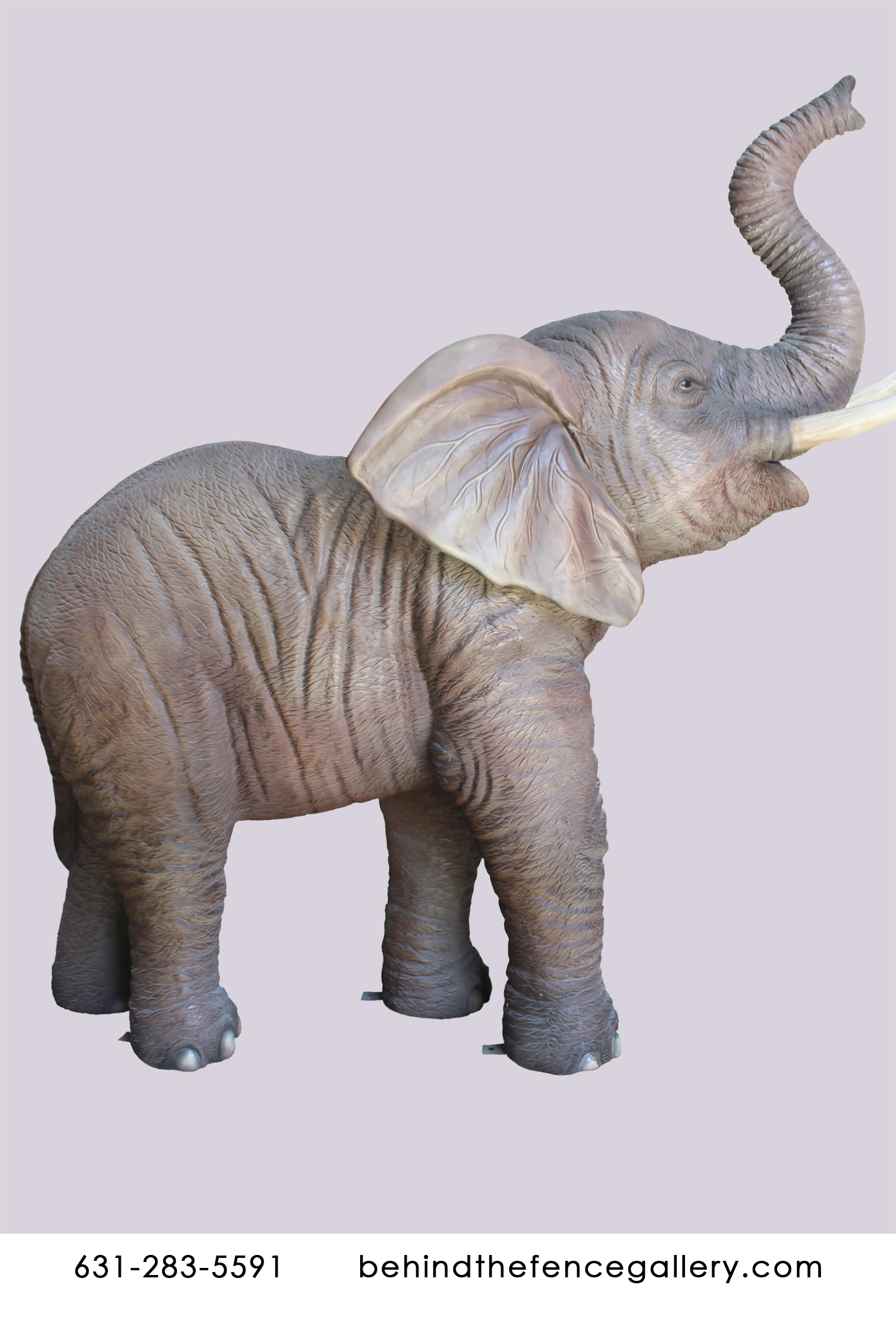 Trunk Up Elephant Statue - Click Image to Close