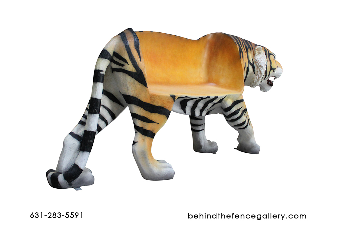 Tiger Bench Statue Safari Theme Prop