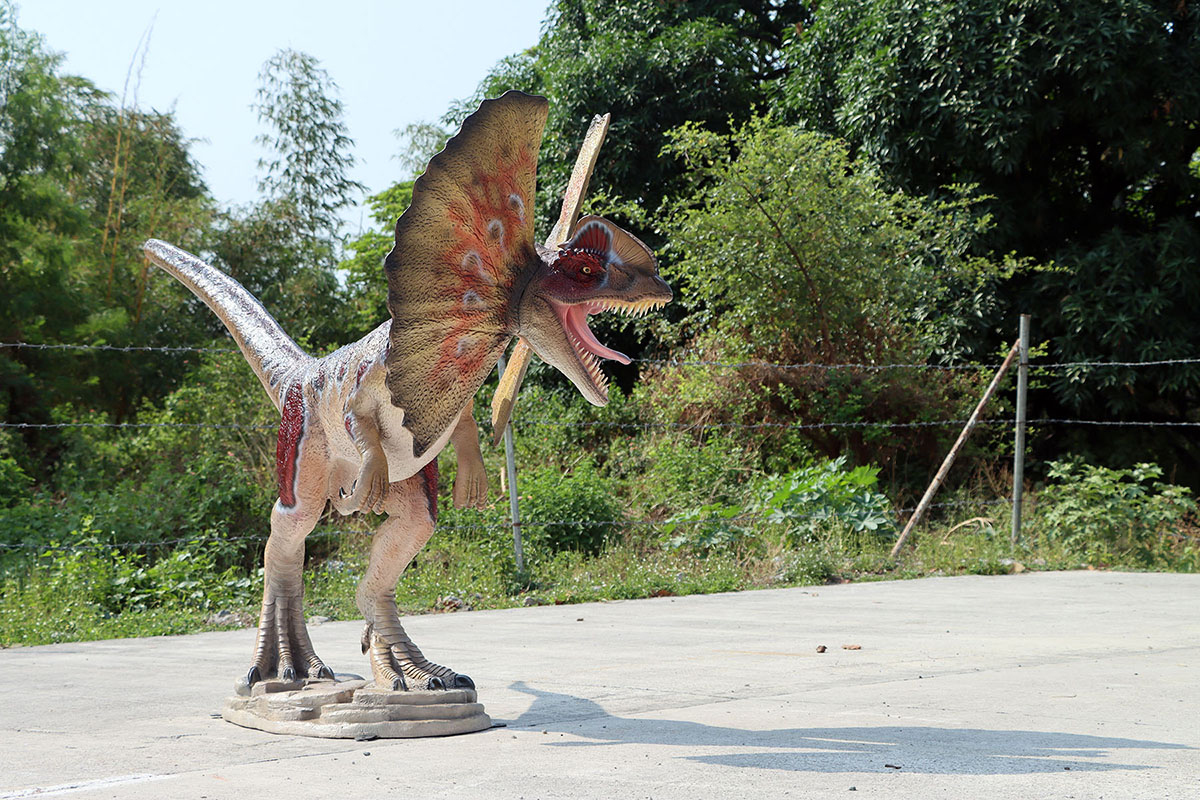 Life Size Dilophosaurus Statue