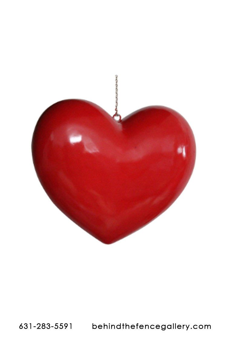Hanging Big Red Heart Statue - Click Image to Close