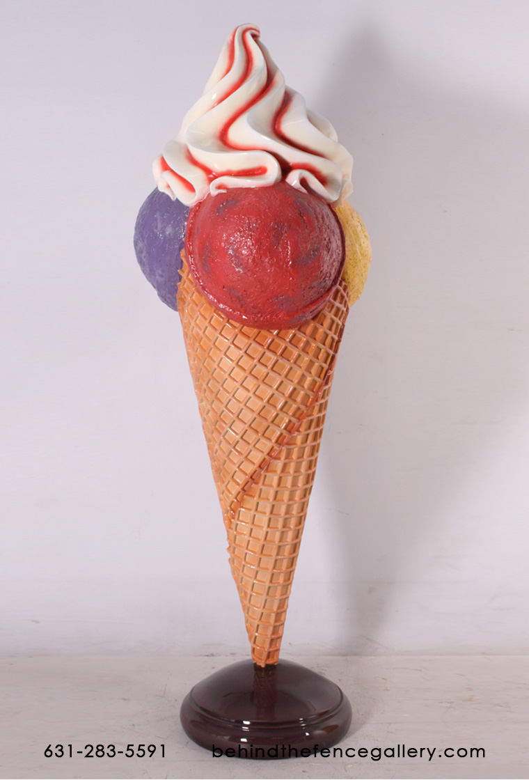 Hard Scoop Large Ice Cream Cone Statue - Click Image to Close