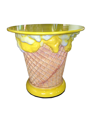 Fiberglass Lemon Flavor Ice Cream Table - Click Image to Close