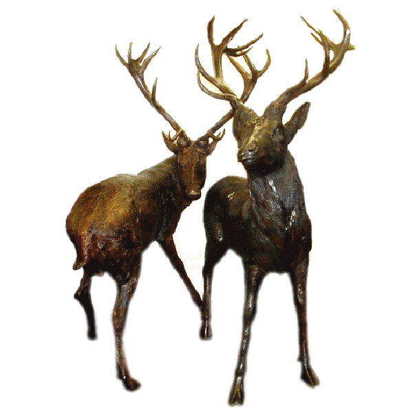 Pair Bronze Elk