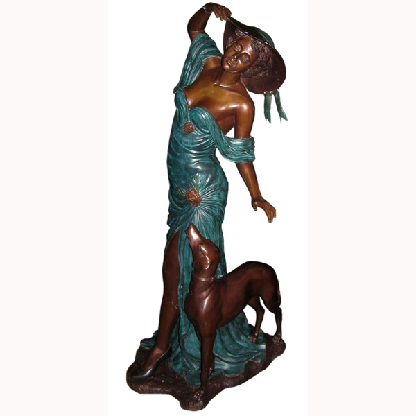 Bronze Girl with Dog