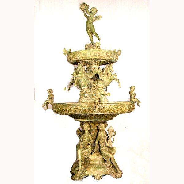 Bronze 3 Ladies Musical Fountain with Horses - Click Image to Close