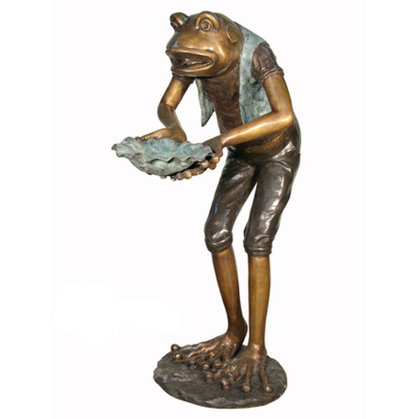 Bronze Frog holding Shell - Click Image to Close