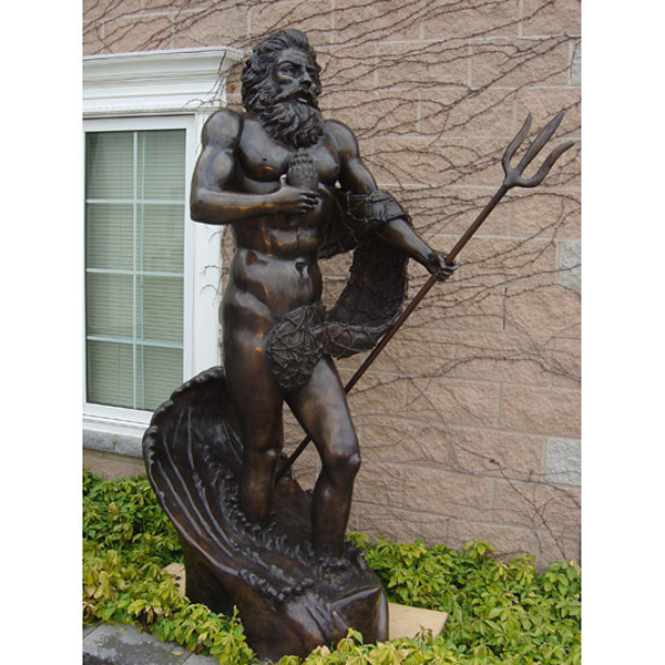 Bronze Neptune with Fishing Net