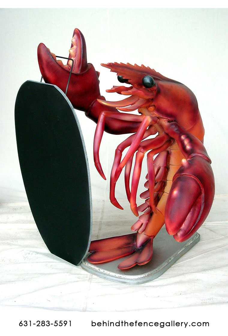 Lobster Statue with Blackboard Menu