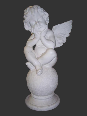 Marble Angel sitting on Ball