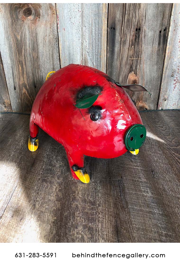 Recycled Metal Pig Statue - XL