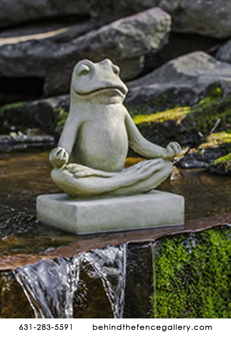 Zen Frog Statue Cast Stone Garden Sculpture