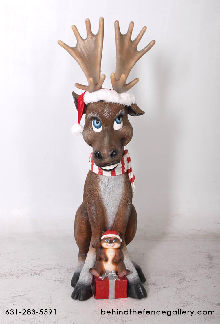Funny Christmas Moose Statue - Click Image to Close