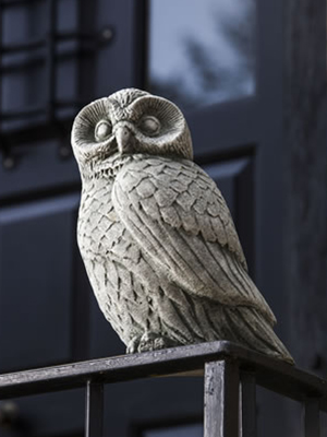 Owl Statue Bird Of The Night Cast Stone Sculpture