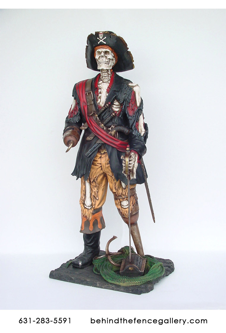 Skeleton Pirate Statue - Click Image to Close