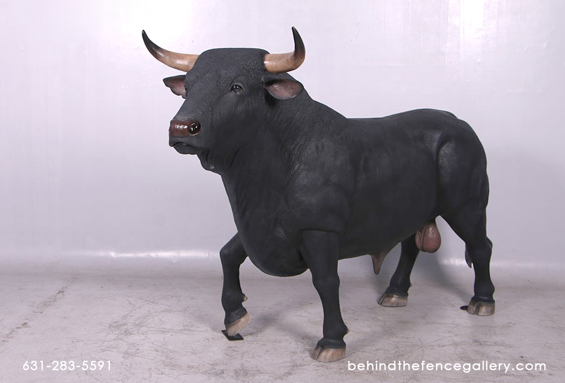 Life Size Spanish Fighting Bull Fiberglass Resin Statue