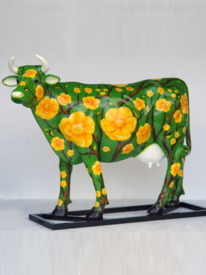 Spanish Sunflower Poppies Cow (with or without Horns)