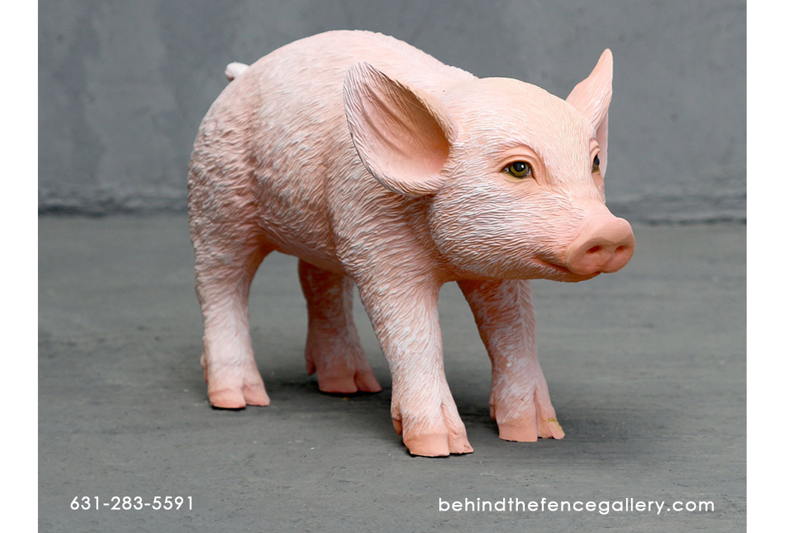 Cute Standing Piglet Statue - Click Image to Close