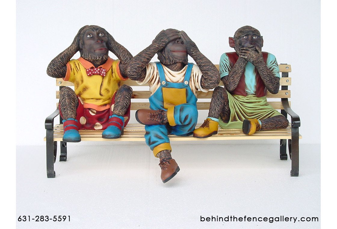 Monkeys on Bench Statue
