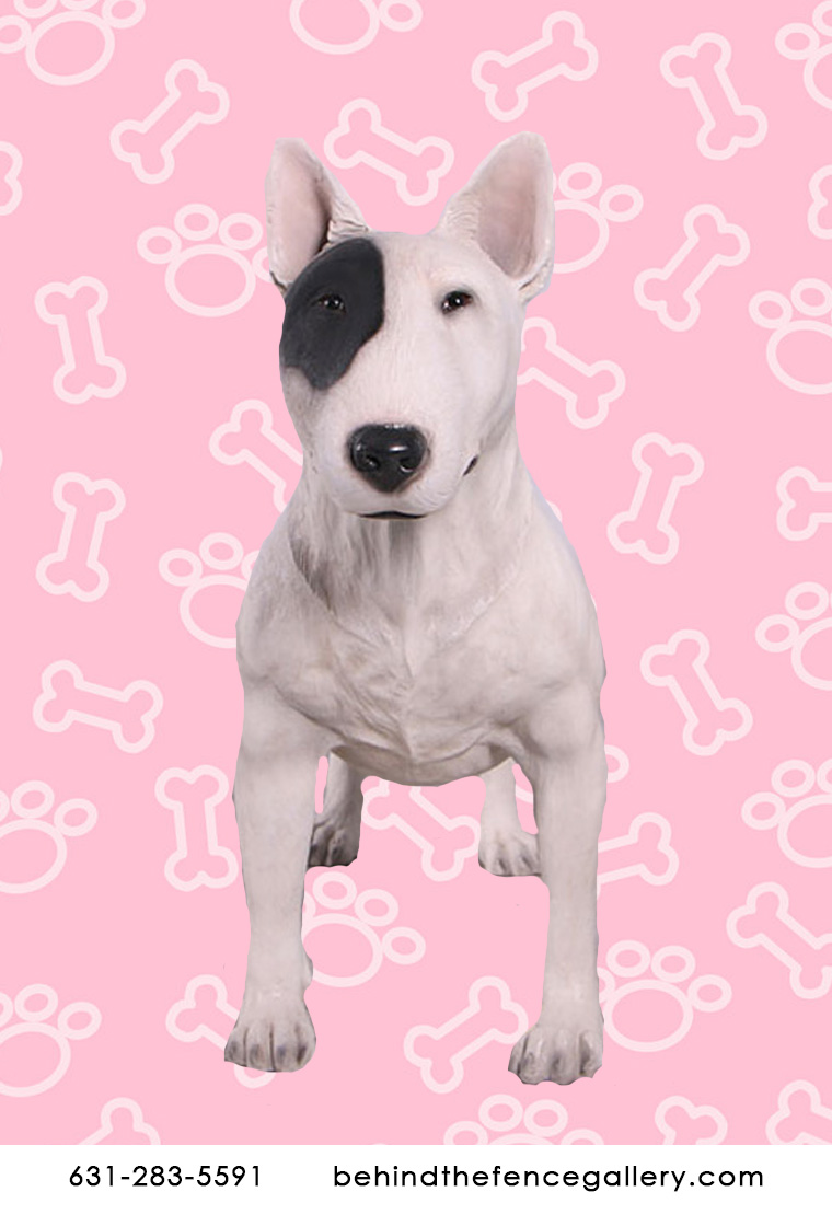 White Bull Terrier Statue - Click Image to Close