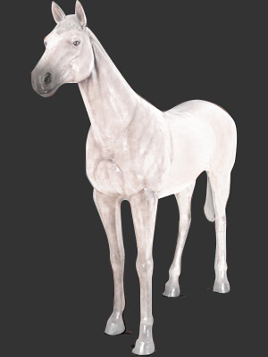 Standing Horse Statue in White Finish