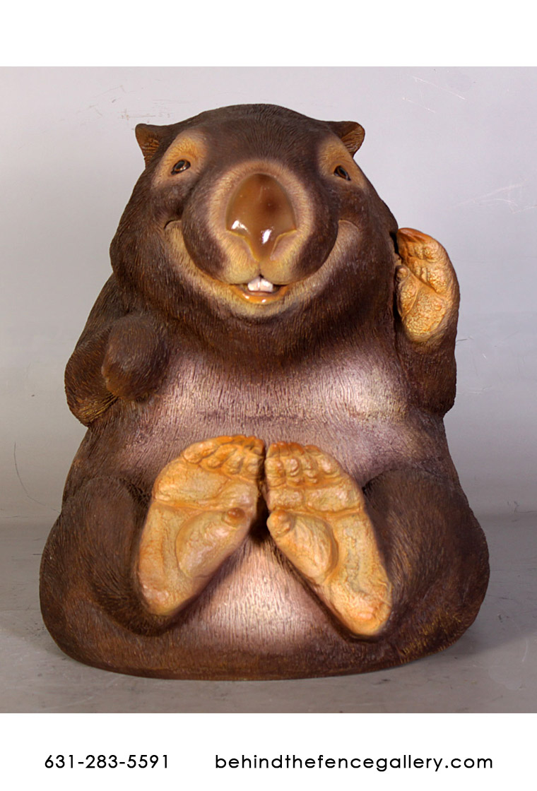 Funny Sitting Wombat Statue - Click Image to Close