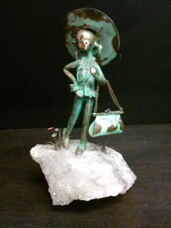 Bronze Girl on Quartz Rock!