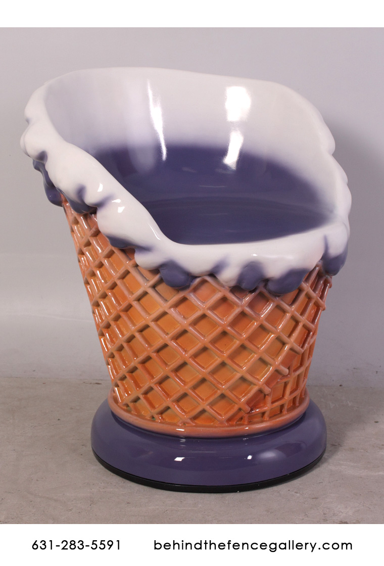 Fiberglass Grape Flavor Ice Cream Chair