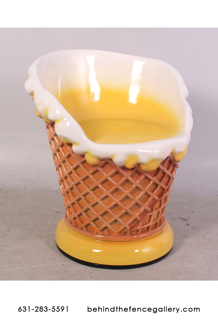 Fiberglass Lemon Flavor Ice Cream Chair
