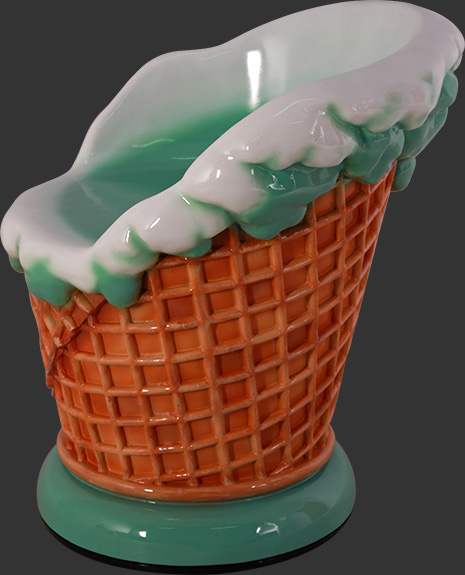 Fiberglass Mint Flavor Ice Cream Chair