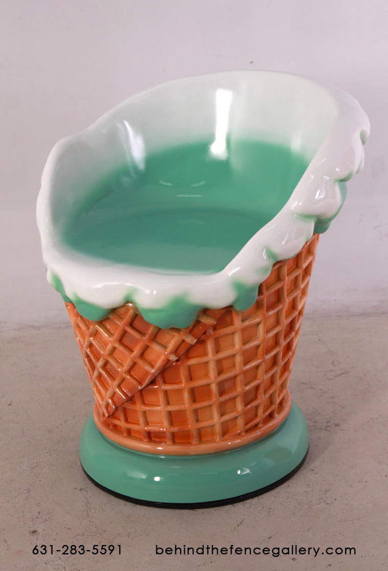 Fiberglass Mint Flavor Ice Cream Chair