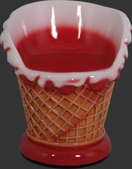 Fiberglass Strawberry Flavor Ice Cream Chair