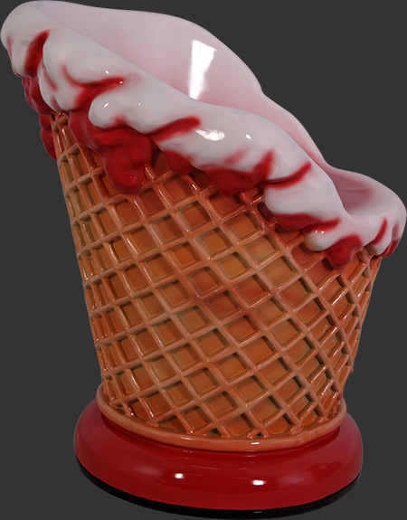 Fiberglass Strawberry Flavor Ice Cream Chair