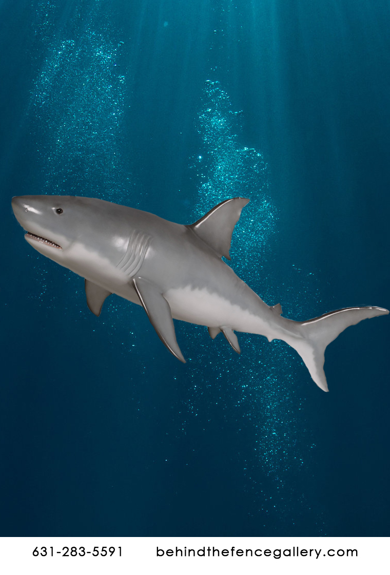 Hanging Great White Shark Statue