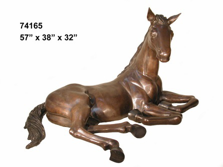 Life Size Bronze Resting Foal