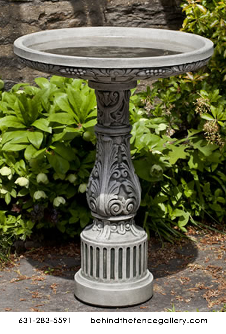 Cast Stone Smithsonian Cottage Garden Birdbath Statue