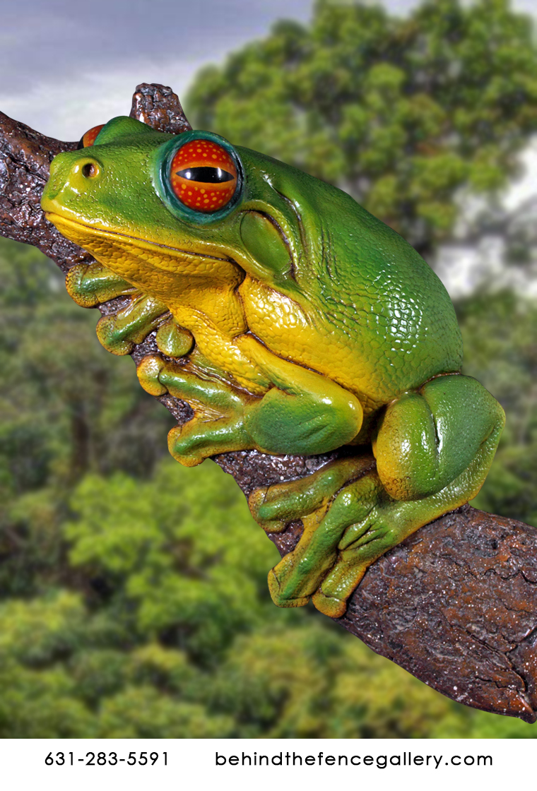 Green Tree Frog Wall Mounted Statue