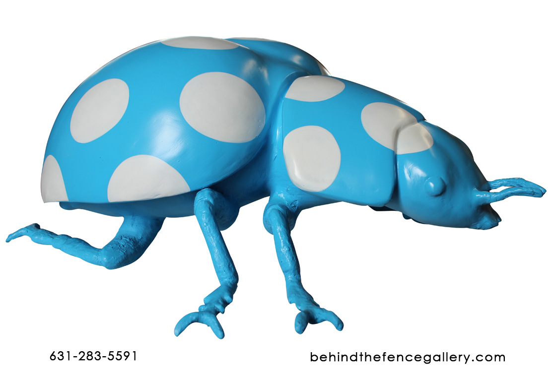 Blue Polka Dot Over Sized Pop Art Beetle Statue Blue Polka Dot Over Sized Pop Art Beetle Statue