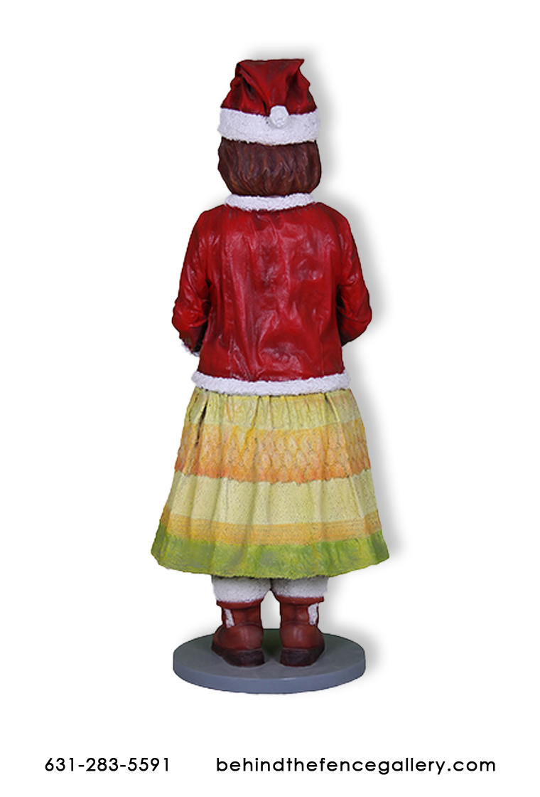 Christmas Caroler Girl Statue