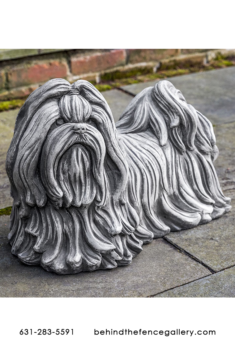 Shih Tzu Outdoor Cast Stone Garden Statue