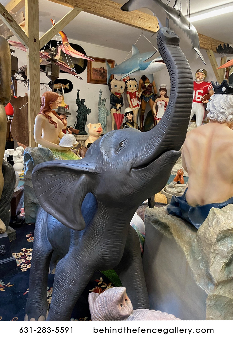 6 ft Tall Elephant Trunk Up Fountain Statue