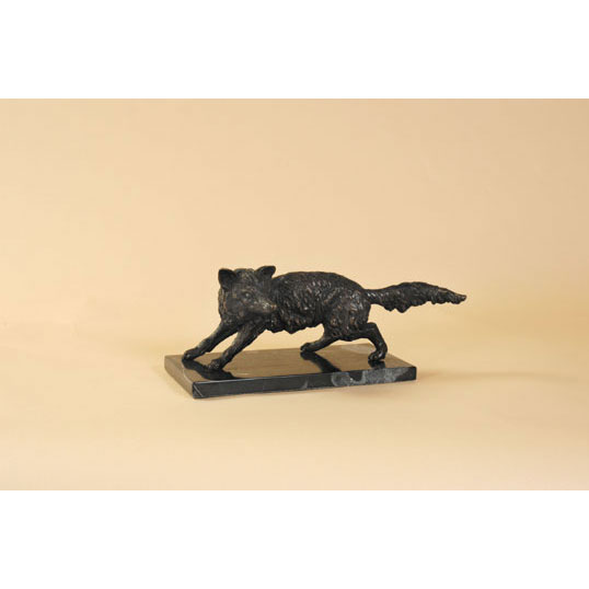 Bronze Fox on Marble Base