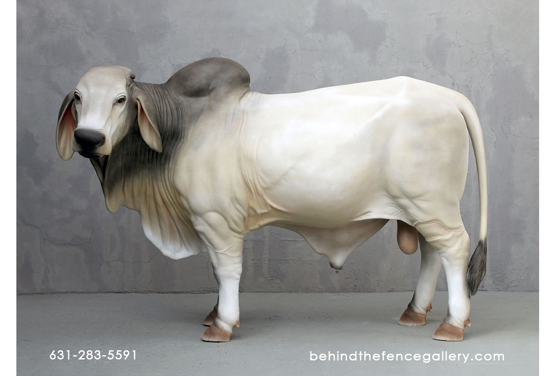 Gray Brahman Bull Statue